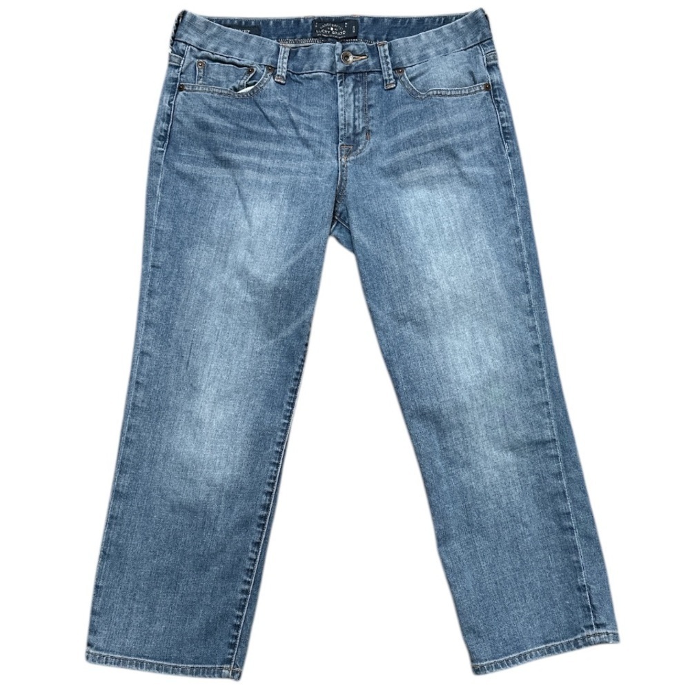 Lucky Brand Sweet Jean Crop Selvedge Seam Size 8/29 Decorative Rear Pockets